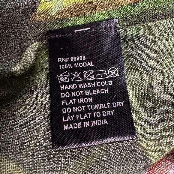 Signals Boho Tassel Hem 100% Modal Kimono Women One Size Large Scale Floral - Picture 11 of 12